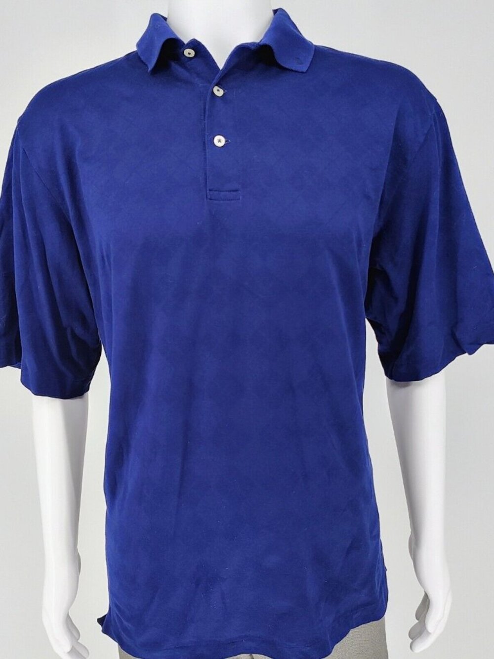 Vintage Polo Golf Ralph Lauren Blue Argyle/Diamond Pattern Polo (Medium)
